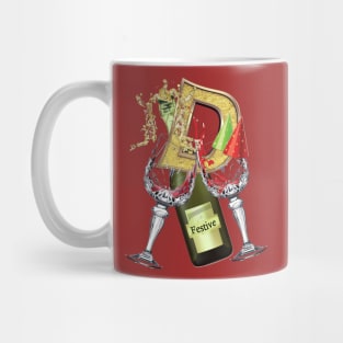 Festive-party letter D Tshirt Mug